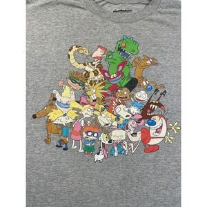 Nickelodeon Shirt Men's XL Gray Graphic Crew Neck Short‎ Sleeve Tshirt Rugrats